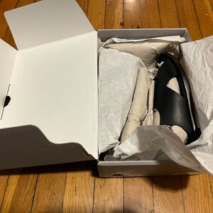 Everlane Black Leather Crisscross Slide Sandals